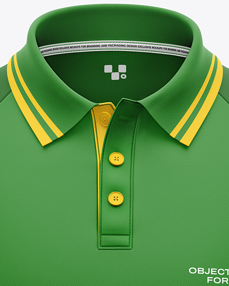 Men's Short Sleeve Raglan Polo Mockup