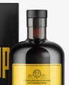 Amber Glass Bottle with Box Mockup