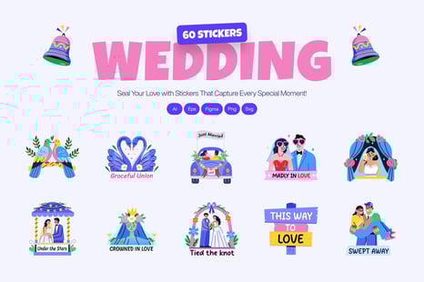 Wedding Stickers Set