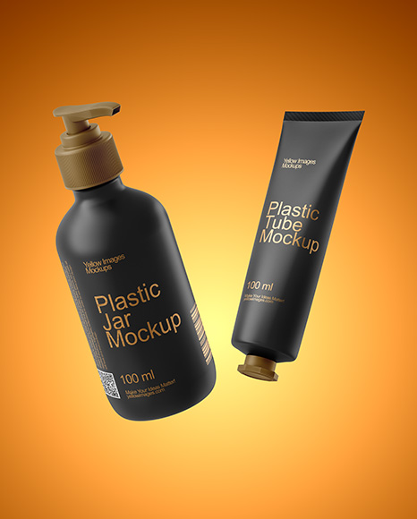 Pump Bottle with Tube Mockup