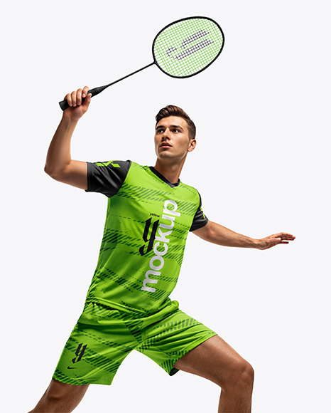 Man Wearing Badminton Uniform Mockup