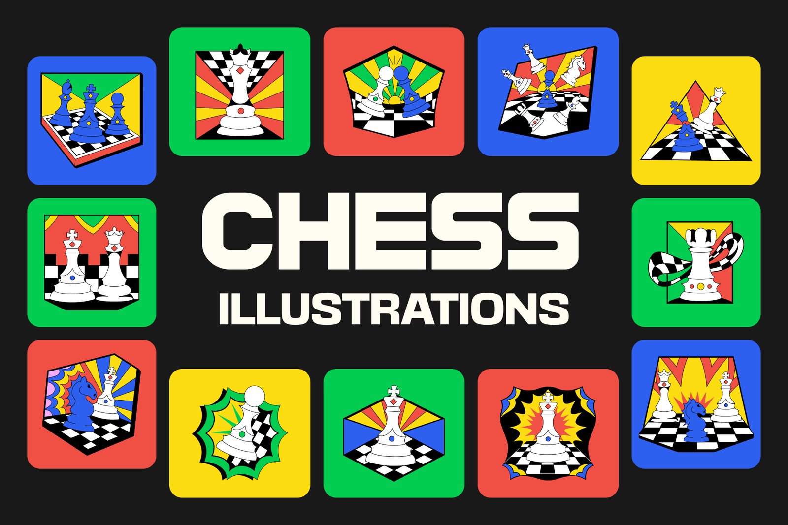 75 Chess Flat Illustrations