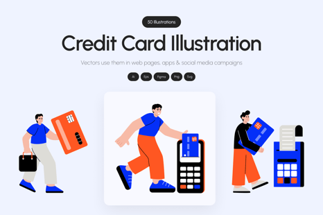 Credit Card Illustration Art Set