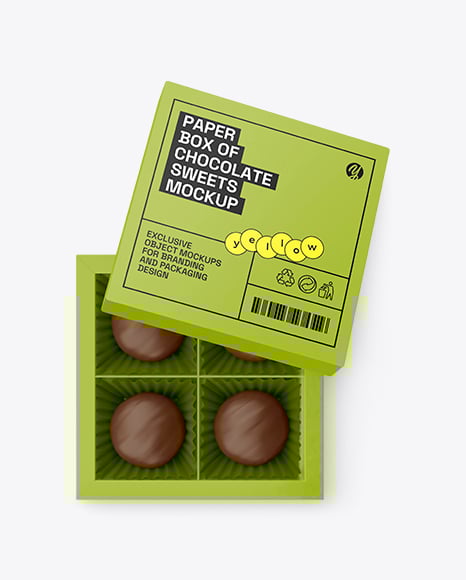 Box of Chocolate Sweets Mockup - Presentation mockup