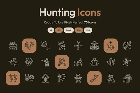 Hunting Icon Art Set - Dogs