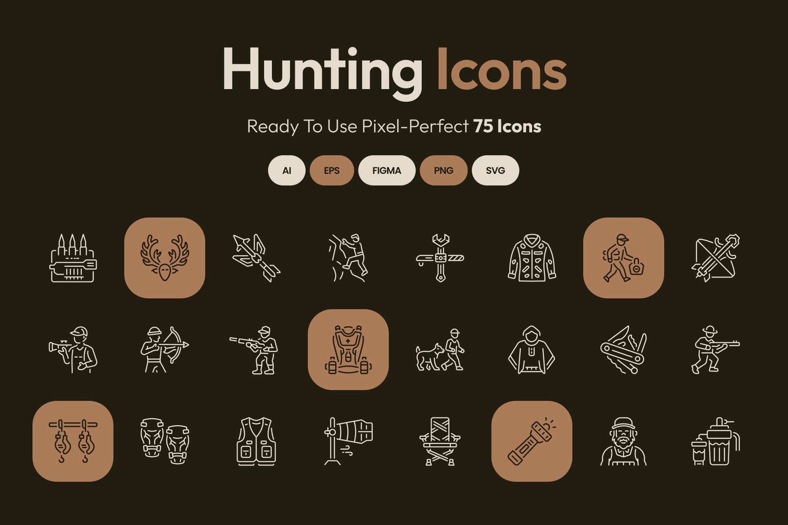 Hunting Icon Art Set
