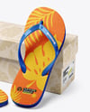 Flip Flops With Box Mockup