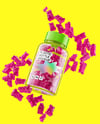 Plastic Bottle with Flying Gummies Mockup