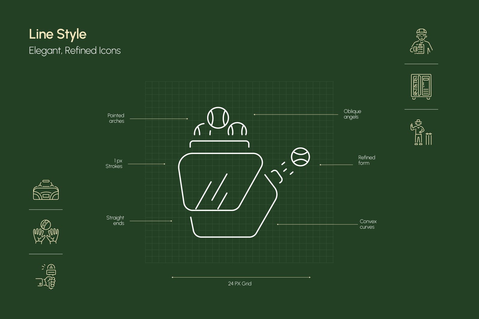 Cricket Icon Art Set