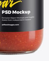 Clear Glass Jar with Pizza Sauce Mockup