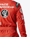 Man Wearing Racing Kit with Helmet Mockup