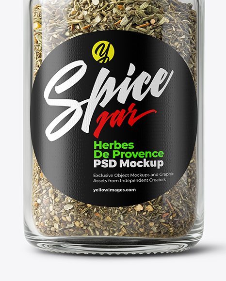 Glass Jar with Herbes de Provence Mockup
