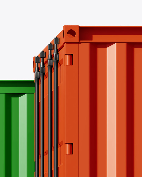 Shipping Container with Slings Mockup