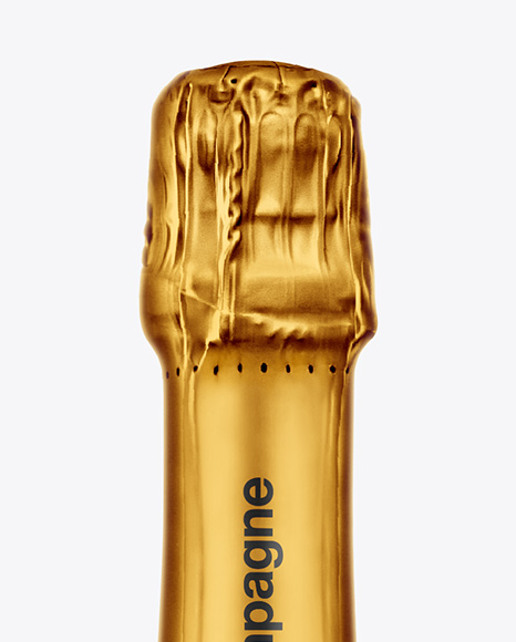 Amber Glass Champagne Bottle Mockup