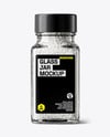Square Glass Jar with Coarse Sea Salt Mockup