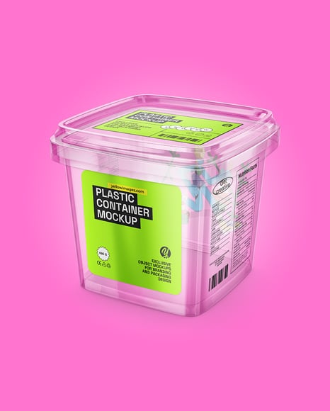 Clear Plastic Food Container Mockup