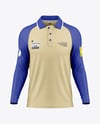 Men's Raglan Long Sleeve Polo Shirt Mockup