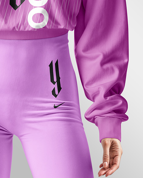 Woman Wearing Sweatshirt & Leggings Mockup