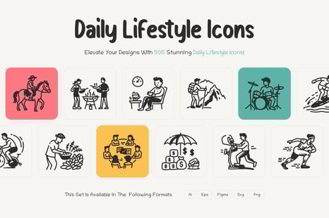 Daily Lifestyle Icon Set