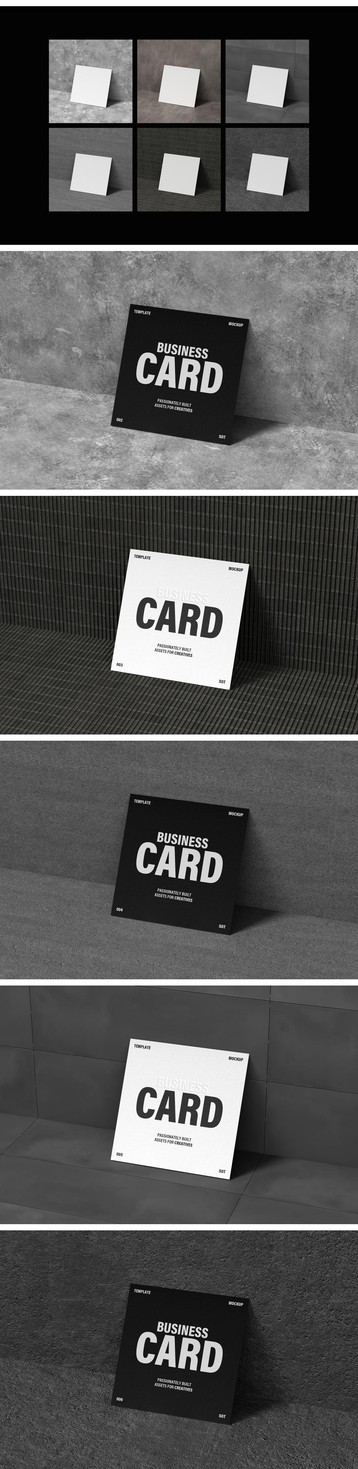 Square Business Card Mockup
