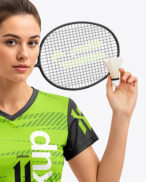 Woman Wearing Badminton Uniform Mockup