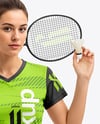 Woman Wearing Badminton Uniform Mockup