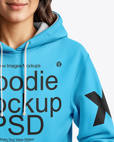 A Woman in a Hoodie Mockup