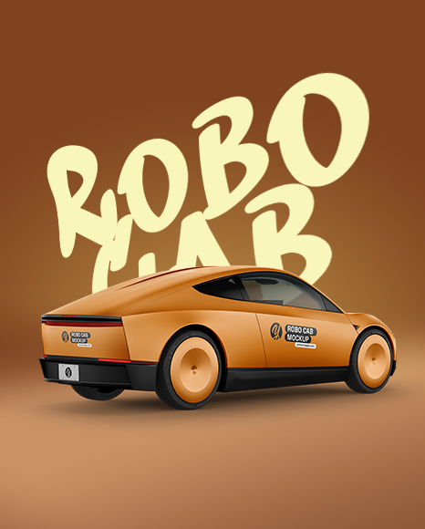 Electric RoboCab Mockup - Back Half Side View