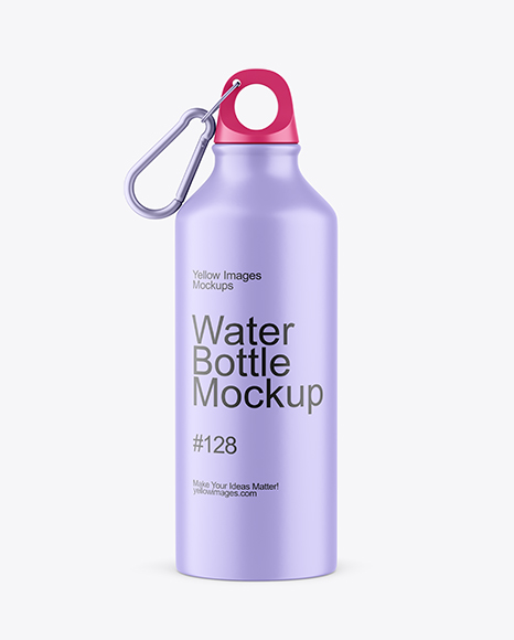 Aluminum Water Bottle with Matte Finish Mockup
