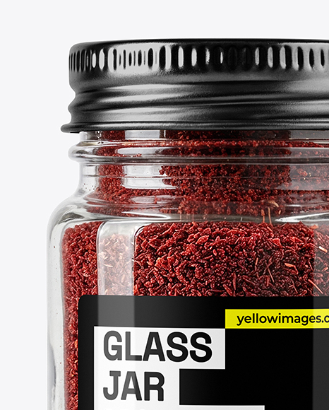 Glass Jar with Sumac Spice Mockup