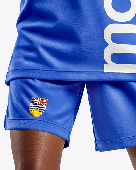 Afro-American Woman Wearing Full Basketball Uniform Mockup