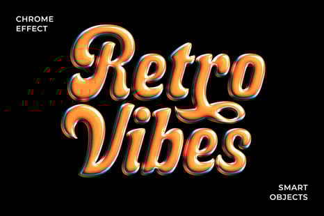 Retro Chrome Text & Logo Effect - Chrome effect