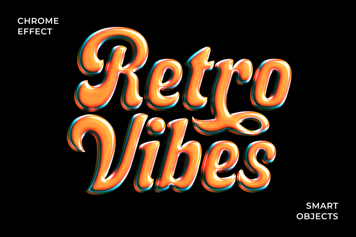 Retro Chrome Text &amp; Logo Effect