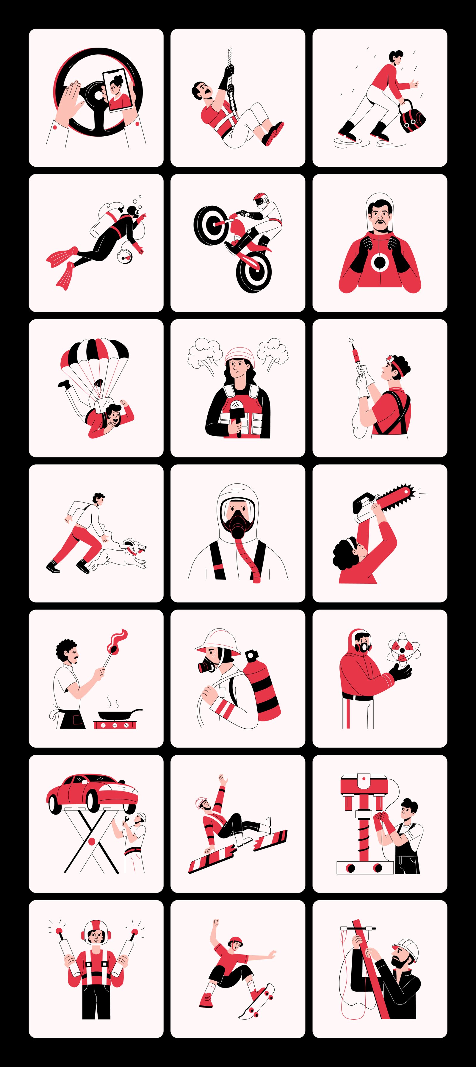 Danger Illustrations Art Set