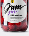 Glass Jar with Mixed Berries Preserves Mockup