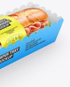 Paper Tray with Sandwich in Paper Sleeve Mockup