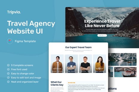 Tripvia - Travel Agency Website - UX & UI Kits