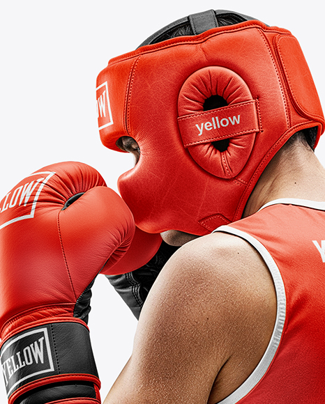 Man Wearing Boxing Kit with Jersey and Shorts Mockup