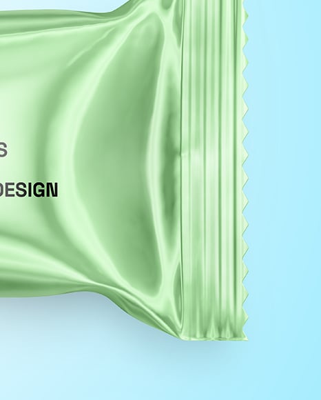 Glossy Metallic Snack Package Mockup