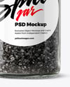 Glass Jar with Black Sea Salt Mockup