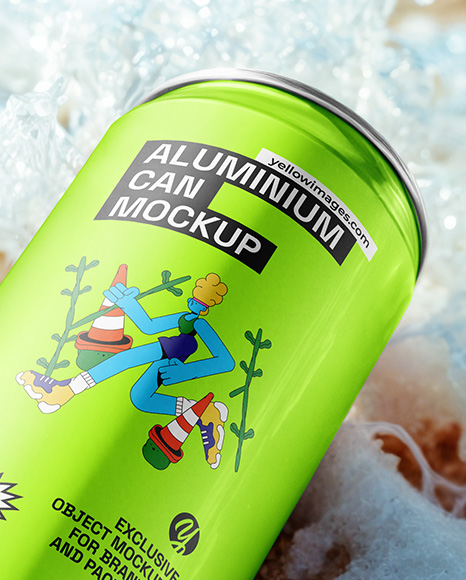 Aluminium Can on the Seashore Mockup