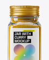 Glass Jar with Curry Powder Mockup