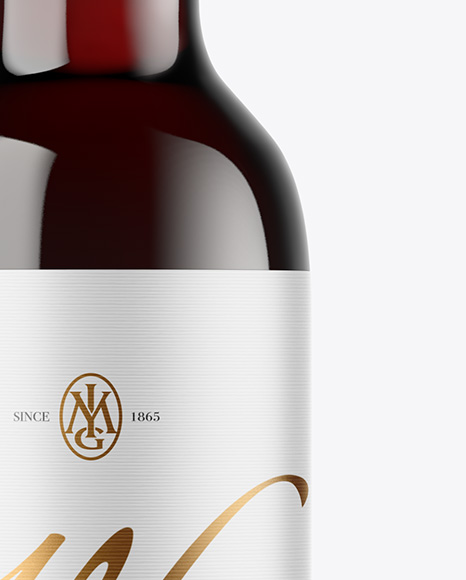 Antique Green Glass Red Wine Bottle Mockup