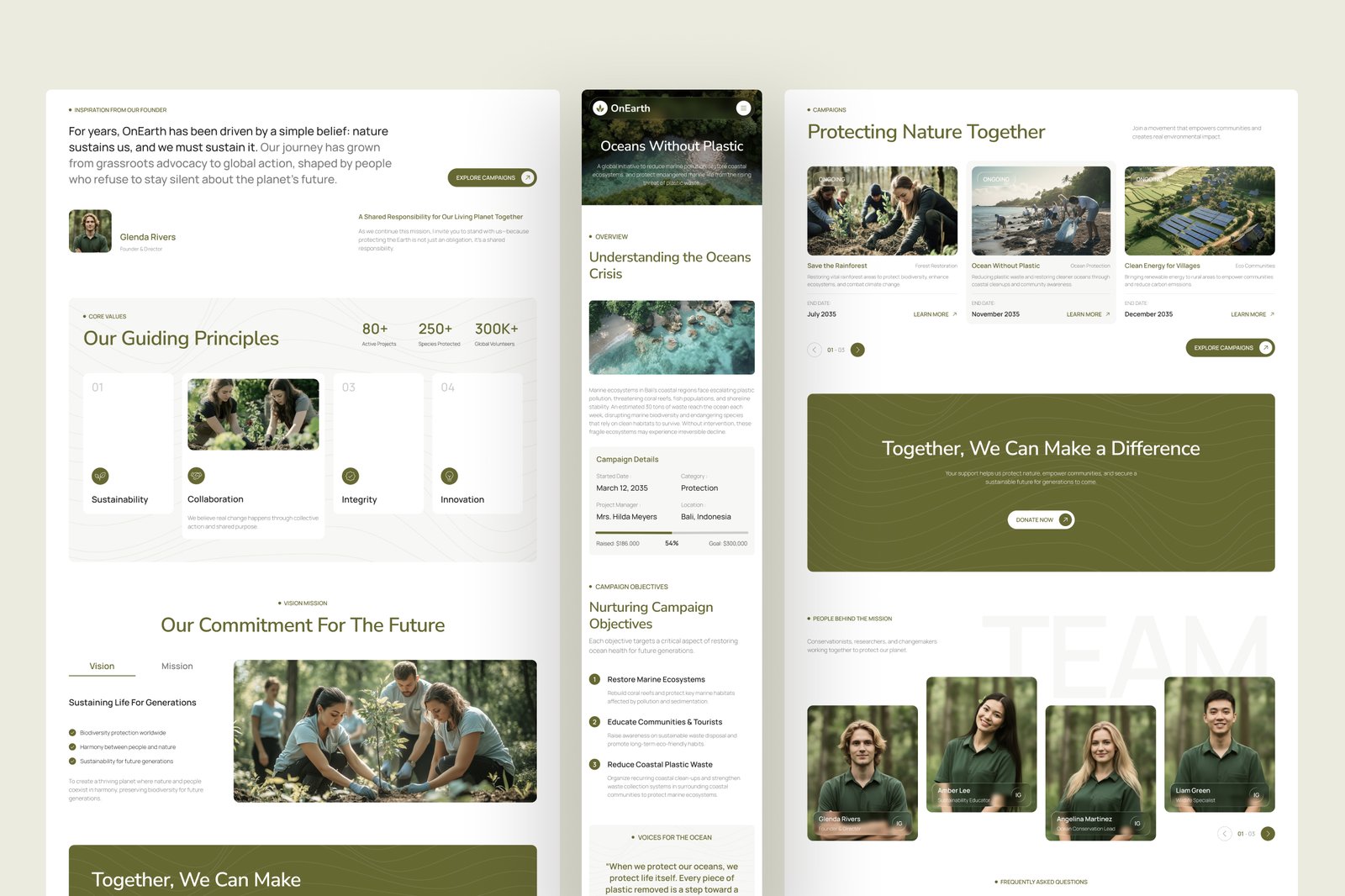 OnEarth - Nature Conservation Website UI Figma Template