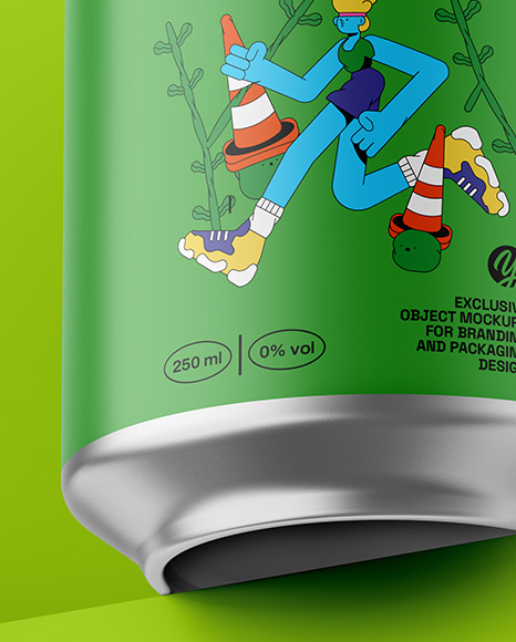 Aluminium Can With Matte Finish Mockup