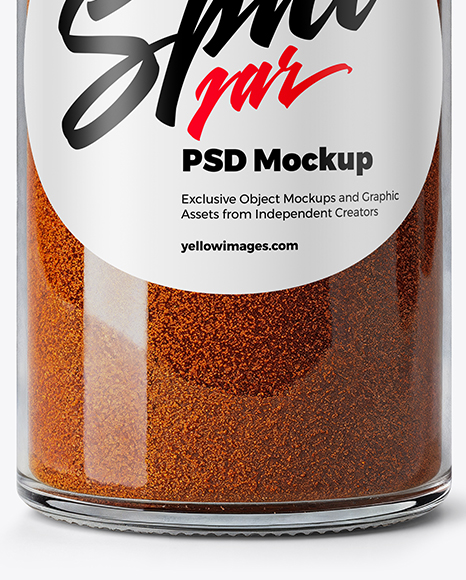Spice Glass Jar with Smoked Paprika Mockup