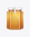 Hexagon Glass Honey Jar Mockup