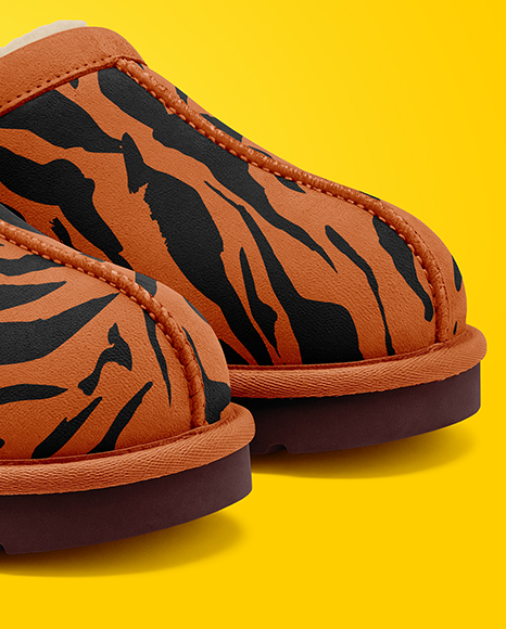 Pair of Women's UGG Slippers Mockup