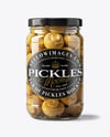 Glass Jar with Champignons Mockup