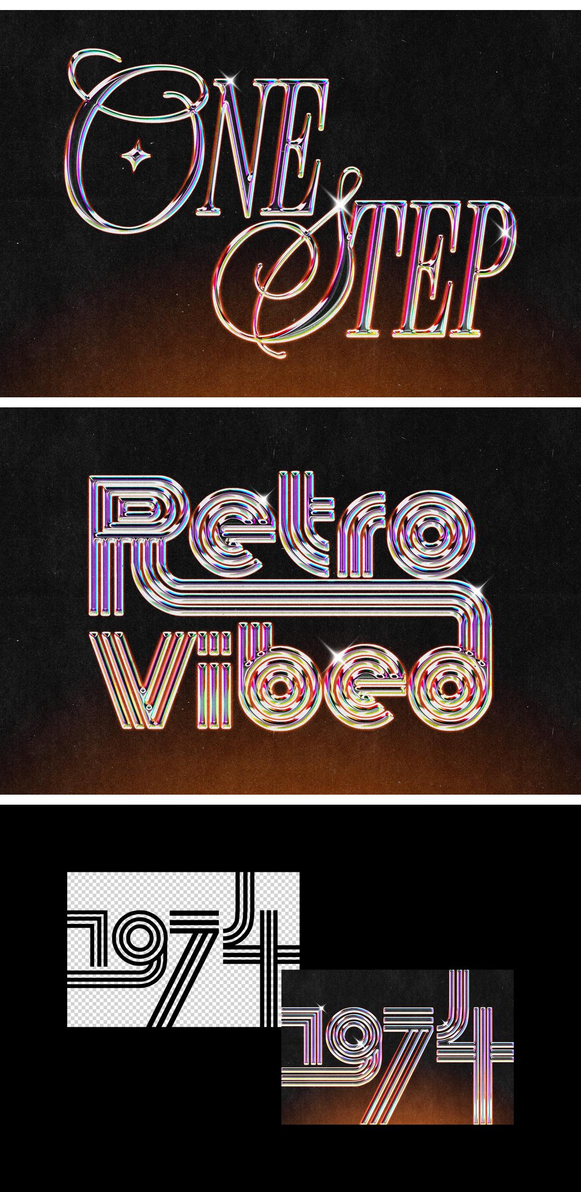 Vivid Retro Style Chrome Effect